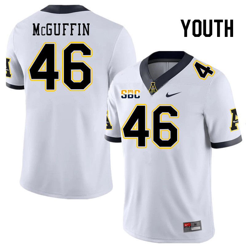 Youth #46 Isaiah McGuffin Appalachian State Mountaineers College Football Jerseys Stitched Sale-Whit
